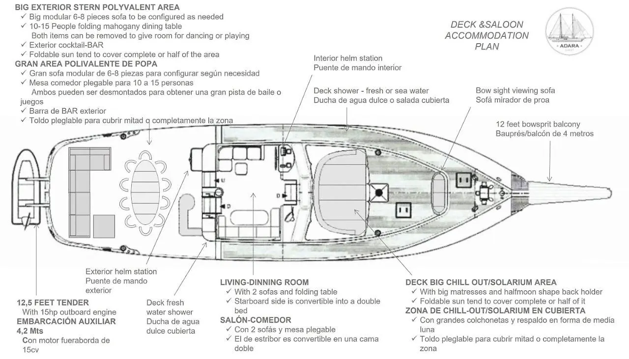 Adara Yacht - Big Turkish Gulet Barcelona Hotel Botel